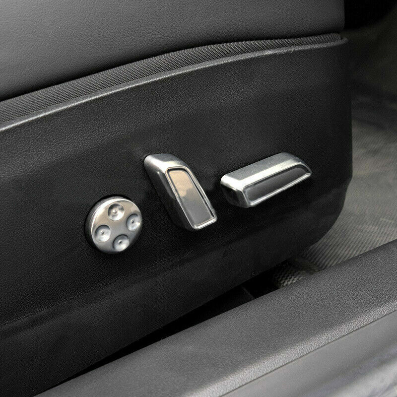 Silver Aluminum Alloy Seat Adjust Button Switch Cover Trim for Tesla Model 3