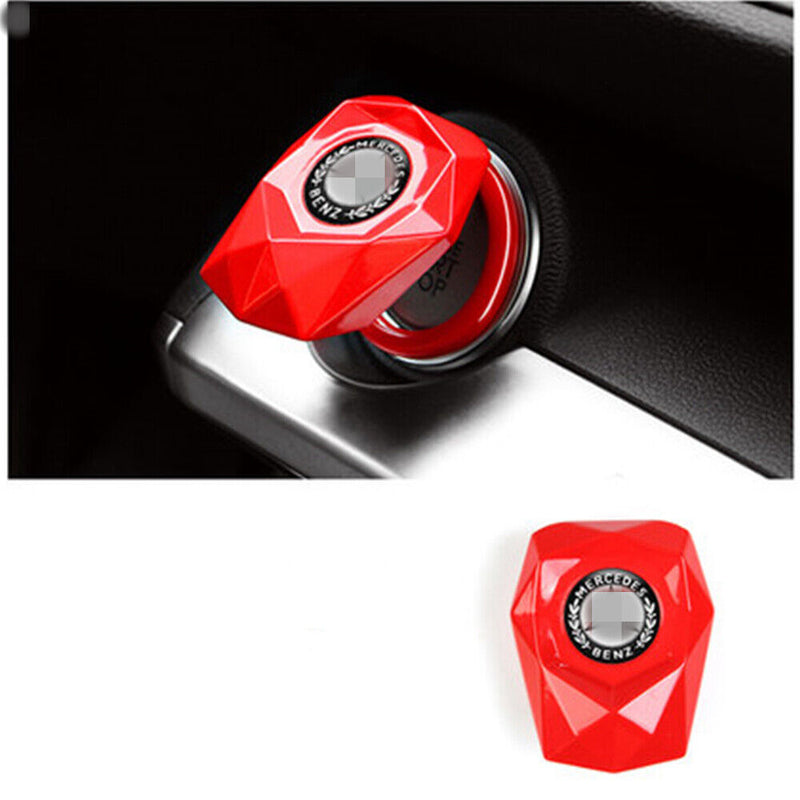 Red Alloy Engine Start Stop Button Switch Decor Trim Cover for Mercedes-Benz