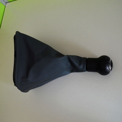 Grey 5Speed Gear Shift Knob Gaitor Boot Leather For PASSAT B5/B5.5 1996-2005