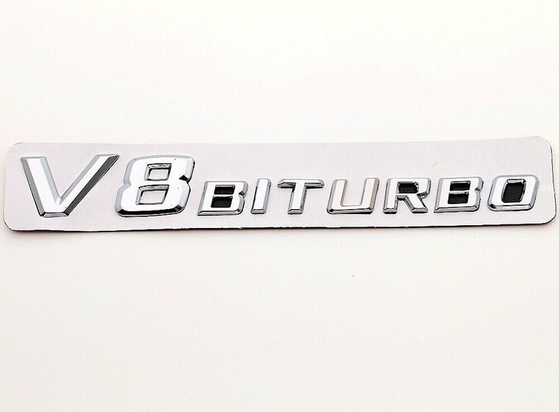 1?¨¢Chrome Side Fender Sticker Emblem Badge OEM V8 BITURBO For All Mercedes-Benz