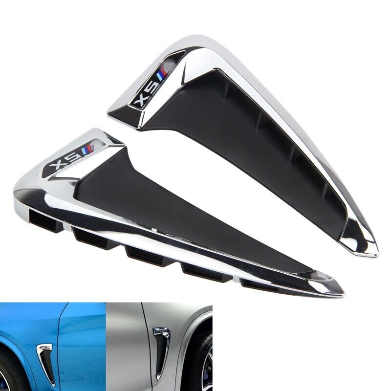 Side Marker Fender Air wing Vent Trim M Cover For 2014+ BMW F15-X5 X5 35I