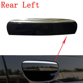 Black&Chrome Rear Left Exterior Door Handle Cover for Audi 2005-2011 A6 C6