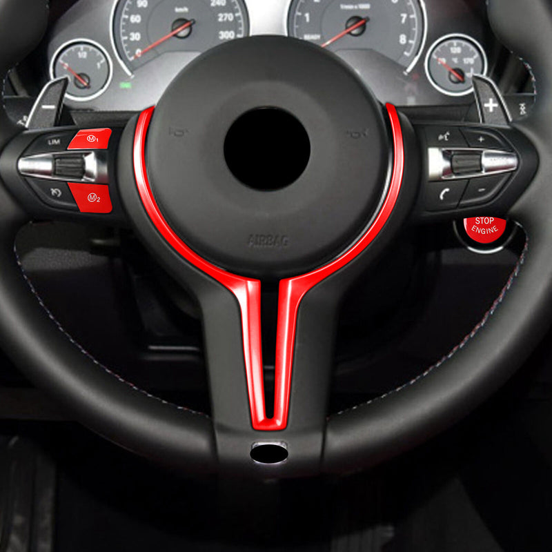 Steering Wheel Cover w/Switch Button Trim Kit for BMW M3 F80 M4 F82 2014-2018