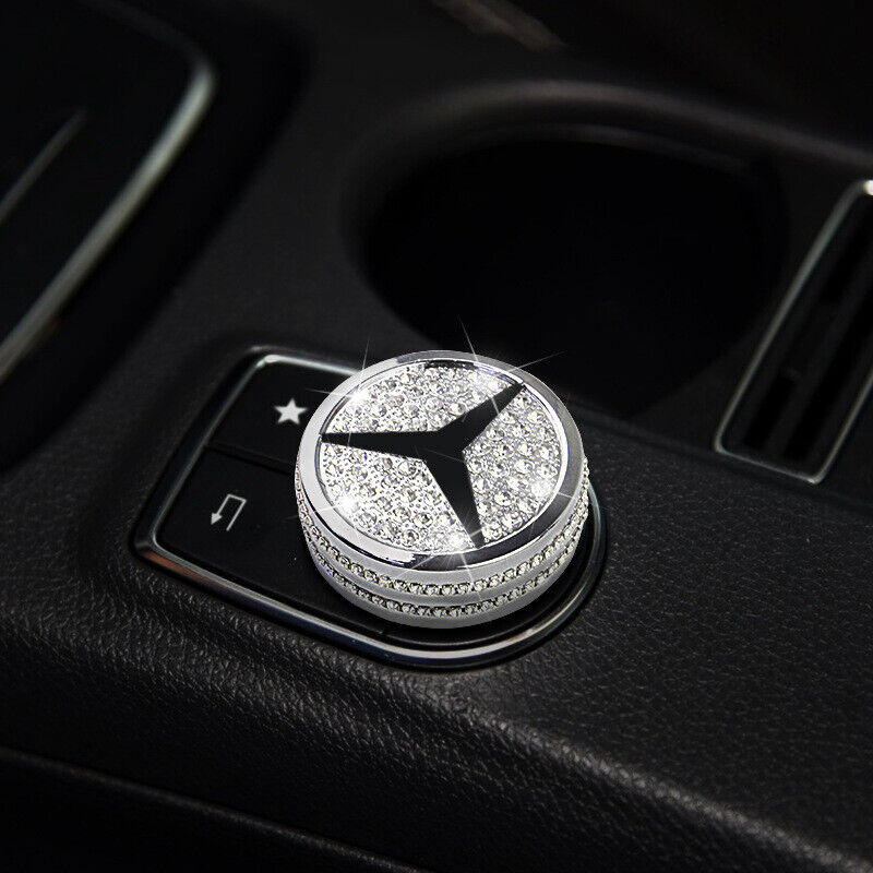 Knob Cover Decor Rhinestone Cover Multimedia For Mercedes Benz