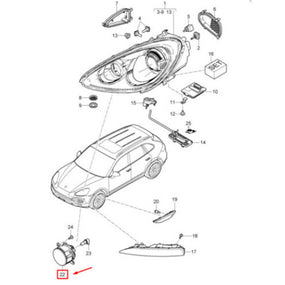 Front Fog Light Lamp Assembly for Porsche Cayenne 2007-2017 Macan 2014-2018