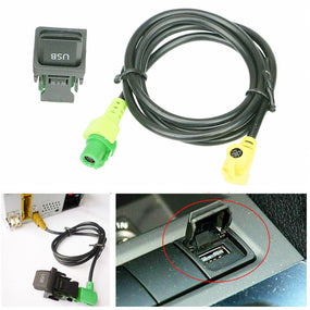 RCD510 RNS315 USB Switch Button w/Cable for VW Jetta MK5 MK6 Polo EOS 2005-2013