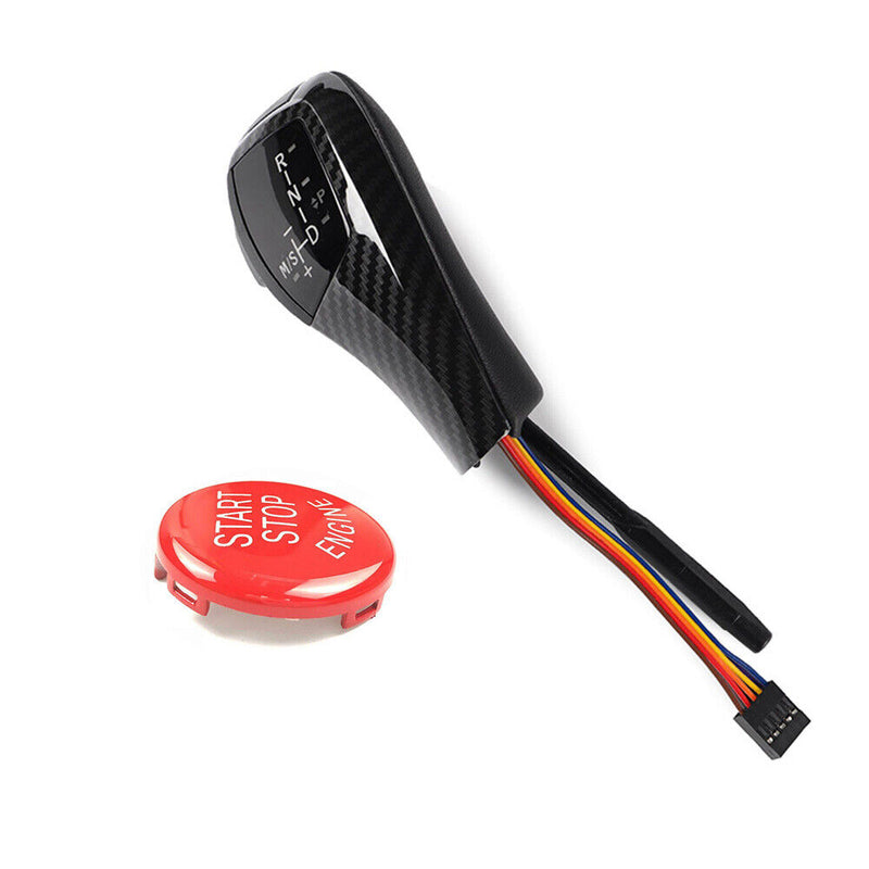 Carbon Fiber LED Shift Knob w/START STOP Cover for BMW 2004-2010 E81/87 1Series