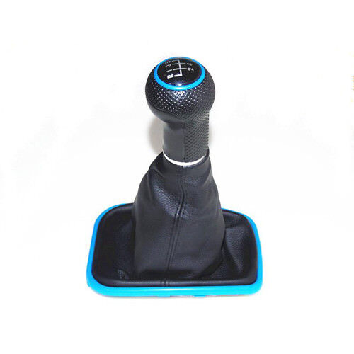 Blue 5 Speed Gear Shift Knob Cover Stick Lever Boot For VW Bora Golf MK4 Jetta