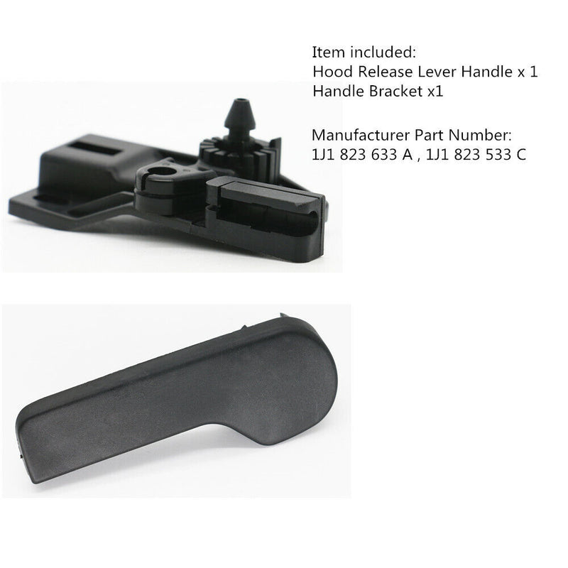 Hood Latch Release Handle+Bracket 1J1823633A 1J1823533C For VW Jetta Golf Beetle