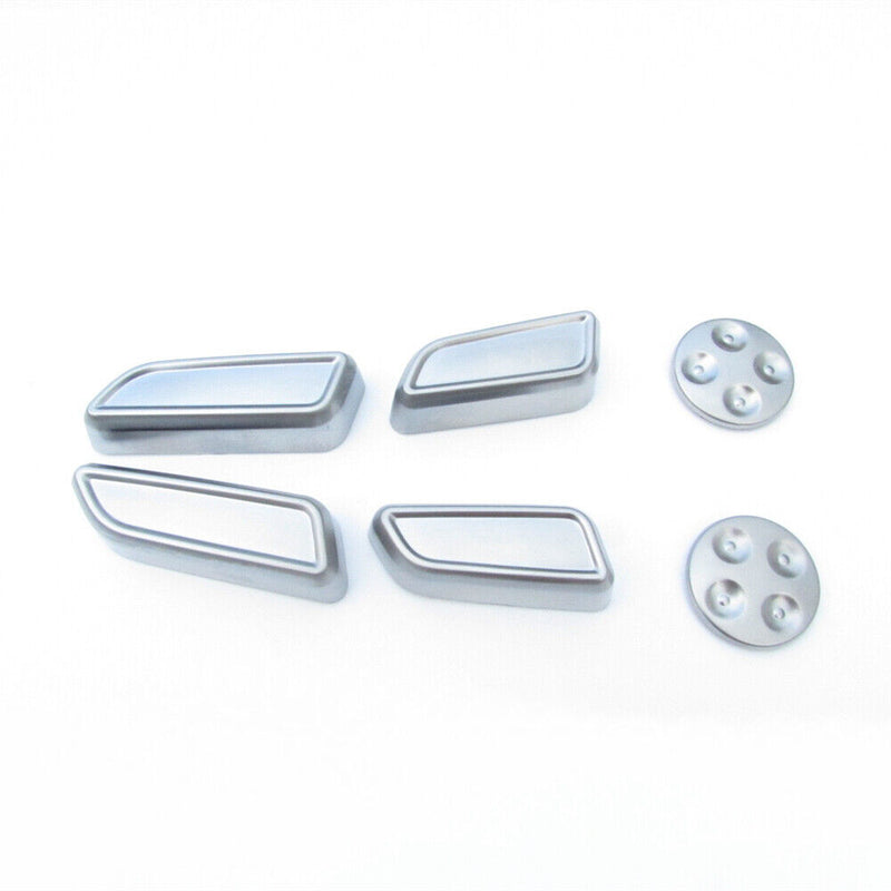 Silver Aluminum Alloy Seat Adjust Button Switch Cover Trim for Tesla Model 3
