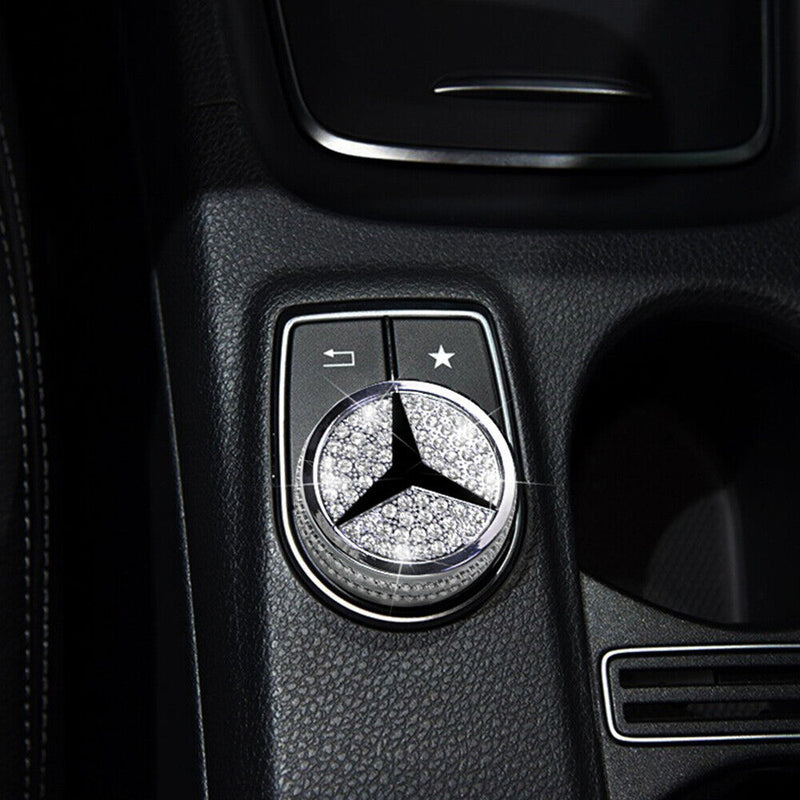Knob Cover Decor Rhinestone Cover Multimedia For Mercedes Benz