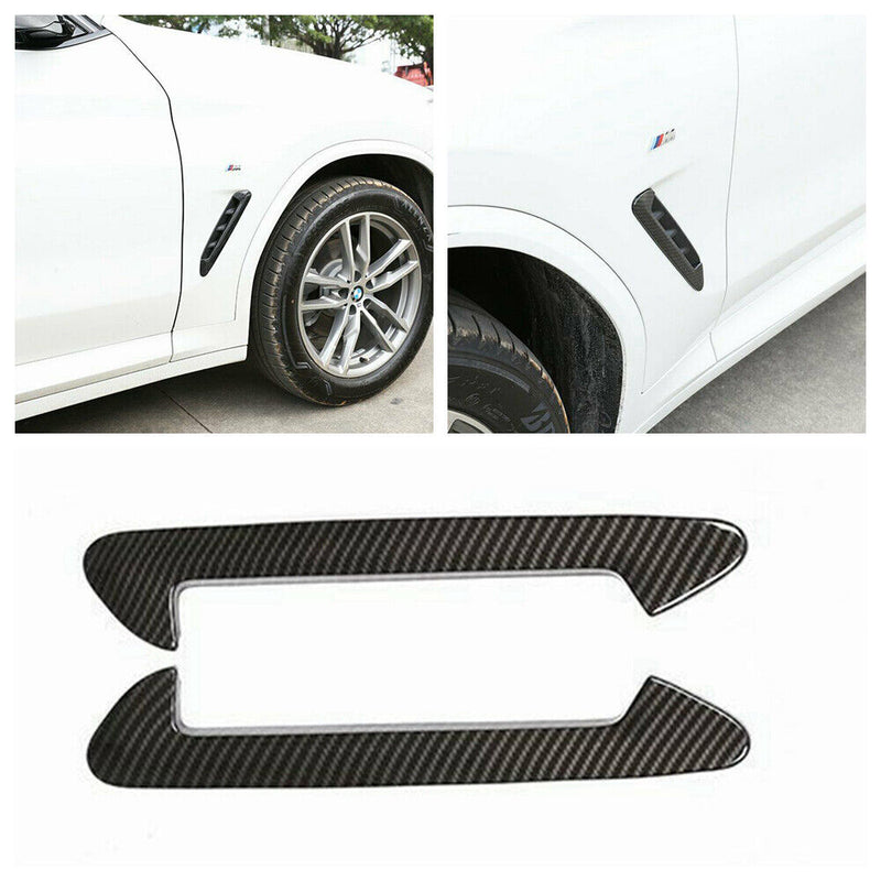 Carbon Fiber Side Marker Fender Air wing Vent Trim for BMW 2018-2019 X3