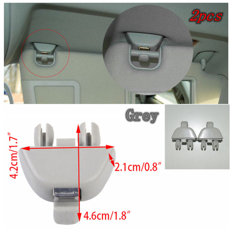 2Pcs Gray 4F0857561 Sun Visor Clip Hook Mount for Audi A6 C6 2004-2011