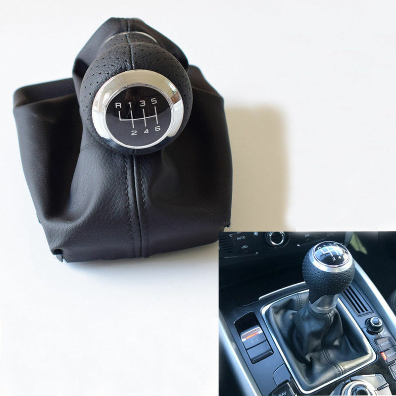 Leather 6 Speed Gear Shift Knob For Audi S LINE A3 03-13 A4 Q5 S3 S4 8P 07-15
