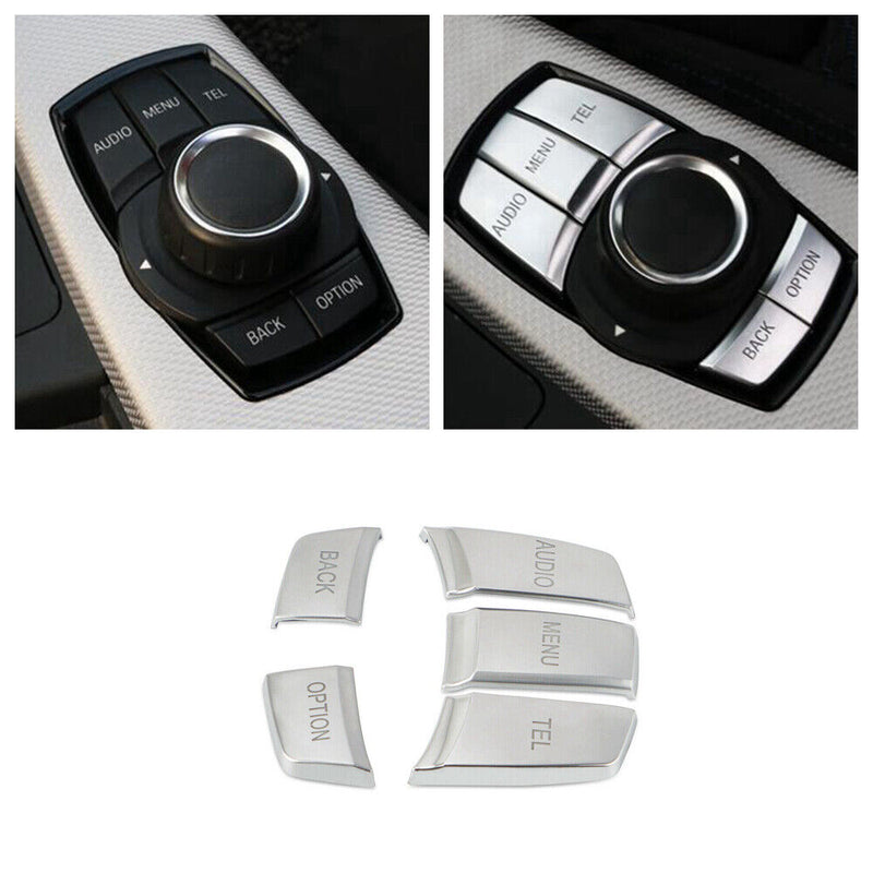 IDrive Multi-Media 5 Buttons Cover Trim For BMW 1 3 5 6 Series X3 X5 X6