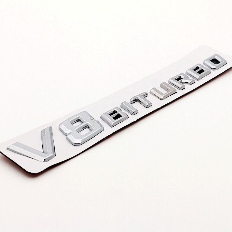 1?¨¢Chrome Side Fender Sticker Emblem Badge OEM V8 BITURBO For All Mercedes-Benz