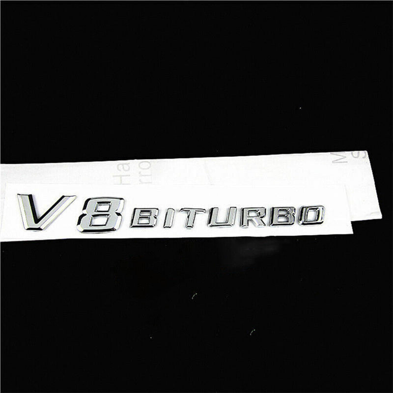 1?¨¢Chrome Side Fender Sticker Emblem Badge OEM V8 BITURBO For All Mercedes-Benz