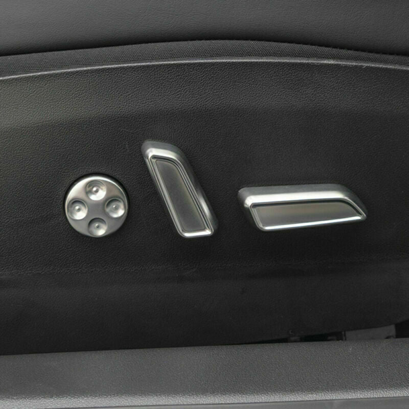 Silver Aluminum Alloy Seat Adjust Button Switch Cover Trim for Tesla Model 3