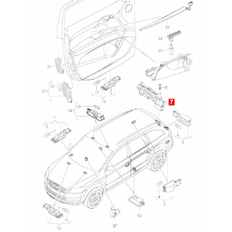 Rear Tailgate Trunk Lid Light Lamp Switch 4L0959121 for Audi 09-17 Q5 2007-15 Q7