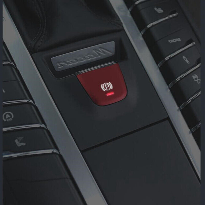 Red Aluminum Parking Brake P Button Switch Trim Cover for Porsche 2016-19 Macan