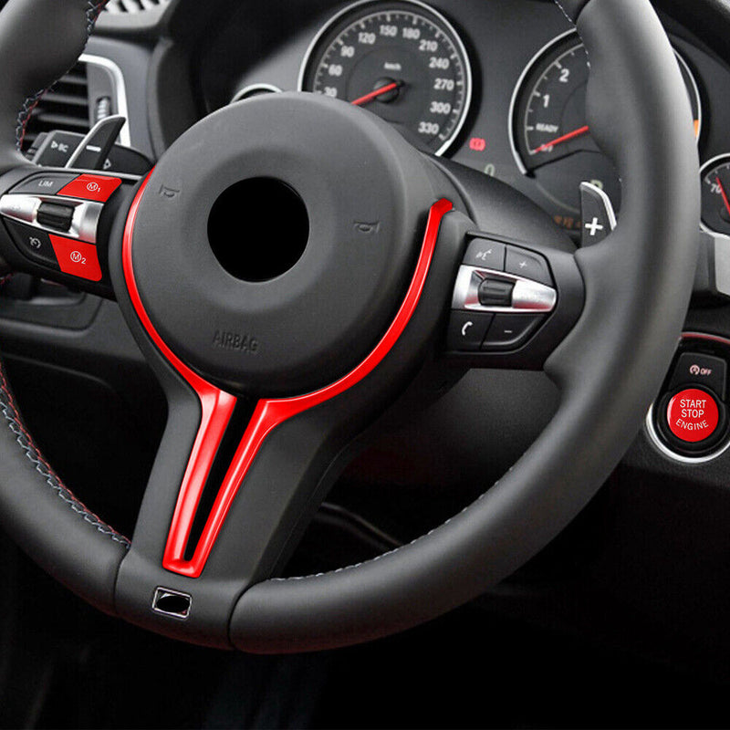 Steering Wheel Cover w/Switch Button Trim Kit for BMW M3 F80 M4 F82 2014-2018