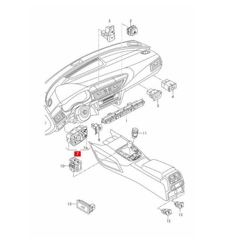 Multi Function Control Headlight Fog Switch 4G094153G for Audi A6 C7 A7