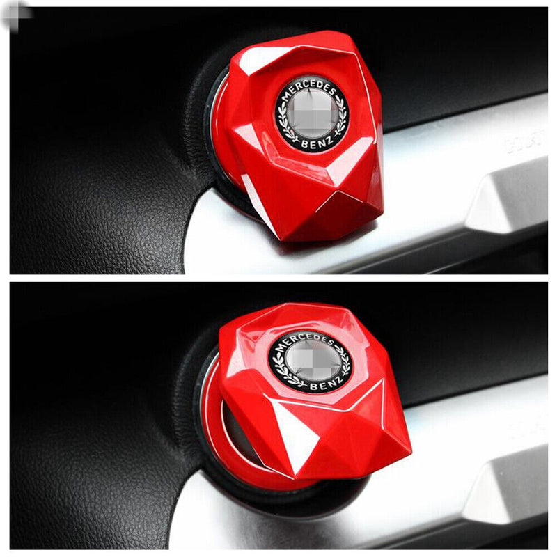 Red Alloy Engine Start Stop Button Switch Decor Trim Cover for Mercedes-Benz