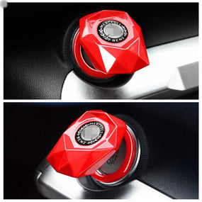 Red Alloy Engine Start Stop Button Switch Decor Trim Cover for Mercedes-Benz