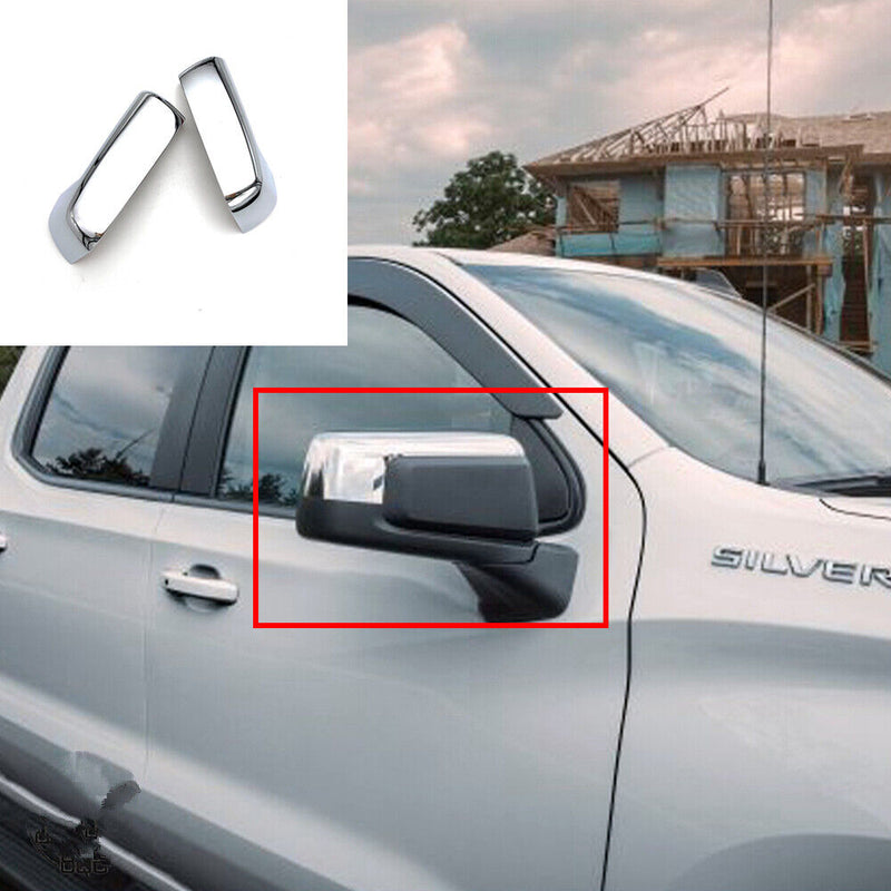 Rear view Mirror Decor Cover for Chevrolet Silverado Sierra 1500 19-20
