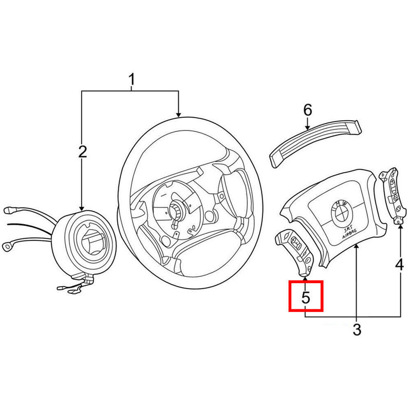 Steering Wheel Left Radio Volume Control Phone Switch for BMW X5 E53 2000-2006