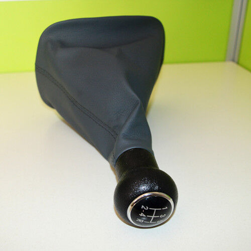 Grey 5Speed Gear Shift Knob Gaitor Boot Leather For PASSAT B5/B5.5 1996-2005