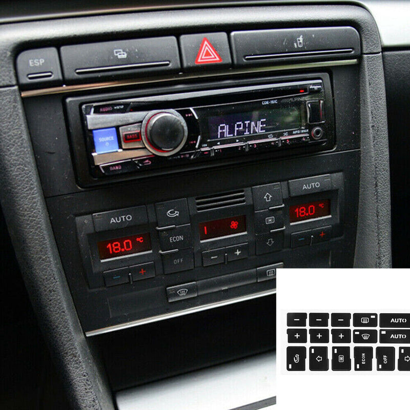 New AC Climate Control Button Repair Decals Stickers for A4 B6 B7 2000-2004
