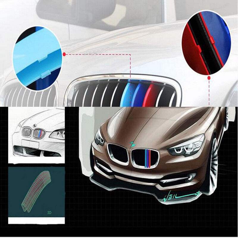 M-Color Sport 3D Kidney Grille Bar Cover Trim for BMW x1 E84 7Bars 2010-2015