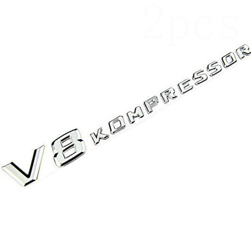 1?¨¢Chrome Side Fender Sticker Emblem Badge V8 KOMPRESSOR For All Mercedes-Benz