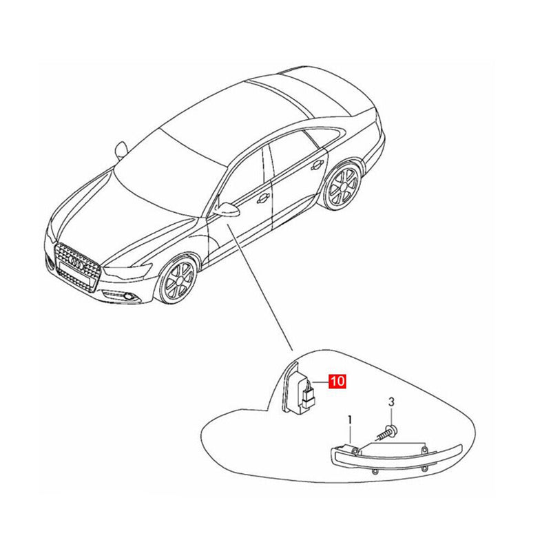 Left Mirror Warning Display Lane Change Assit Light for Audi 2009-2016 Q5