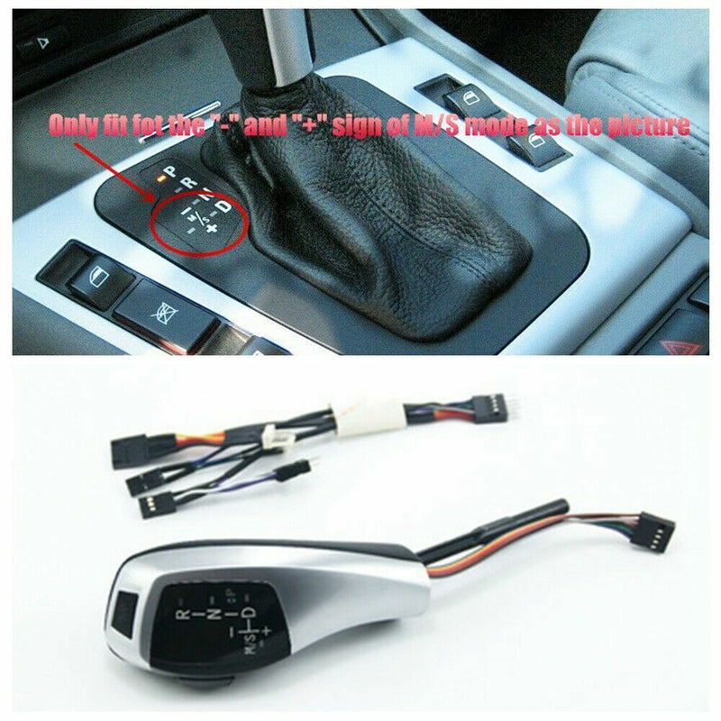 Silver Shift Knob w/START STOP Cover for BMW 3SERIES 1998-2005 E46 Sedan Touring