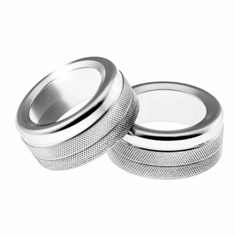 2x Silver Volume Radio Knob Covers for Porsche 2008-2017 Cayenne 2014-2017 Macan