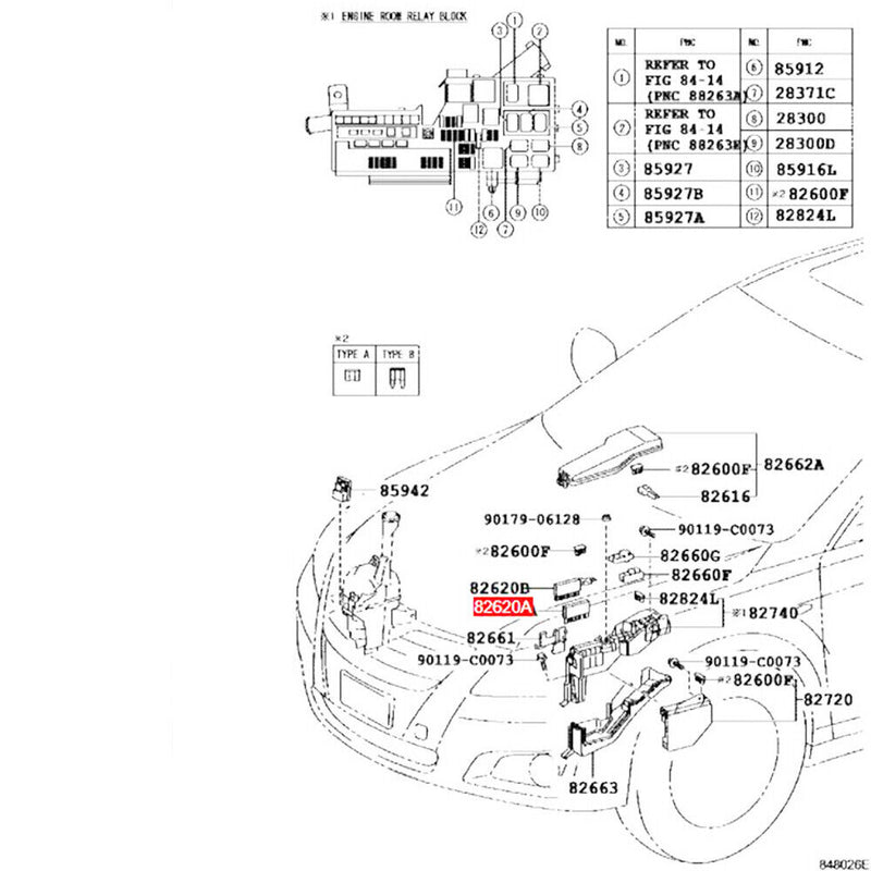 Fusible Link Fuse Block 82620-33030 for Toyota 2007-11 Camry 2009-15 Venza 3.5L