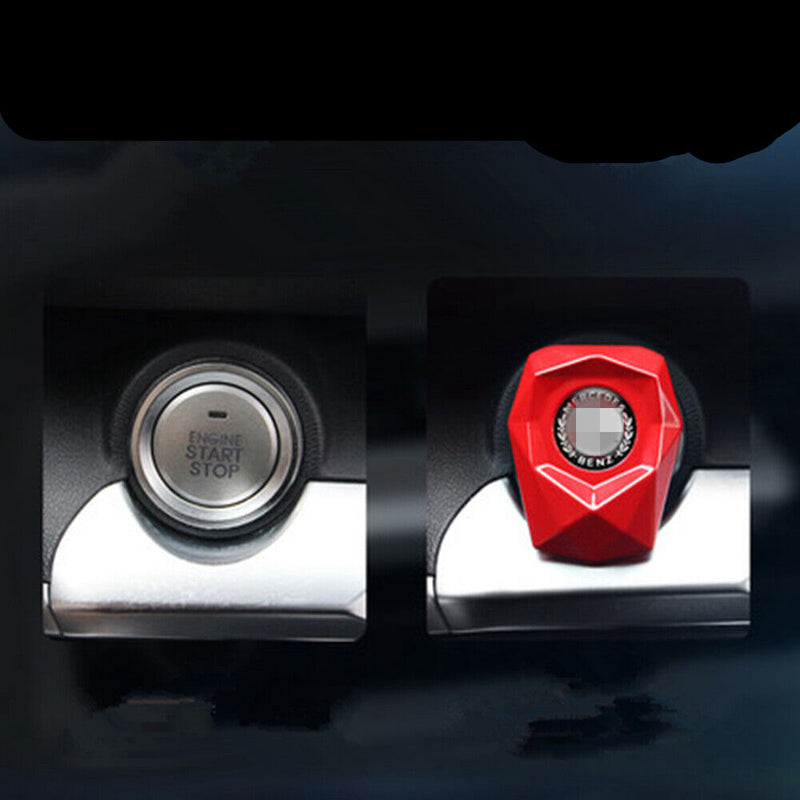 Red Alloy Engine Start Stop Button Switch Decor Trim Cover for Mercedes-Benz