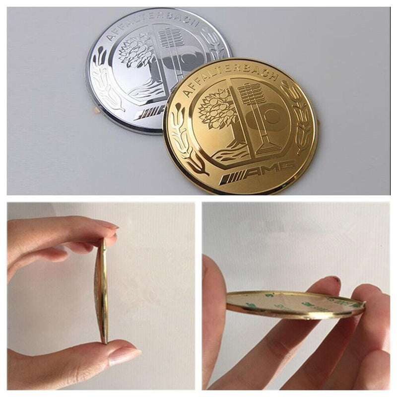 Gold 52mm 3D Steering Wheel Logo Cover Trim Fit for Mercedes Benz AMG