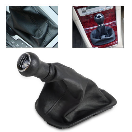 5-Speed Gear Shift Knob Gaitor Boot Leather For VW PASSAT B5/B5.5 1996-2005