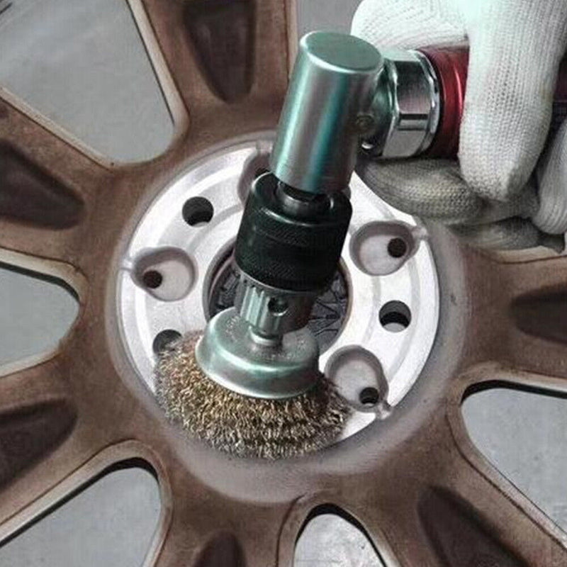 Auto Wheel Hub Polishing Derusting Rotary Wire Brush Tool Kits