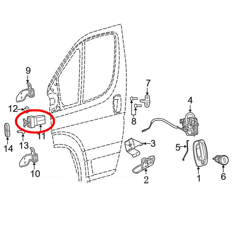 Front Door Check 68169379AE for Ram ProMaster 1500/2500/3500 2014-2020