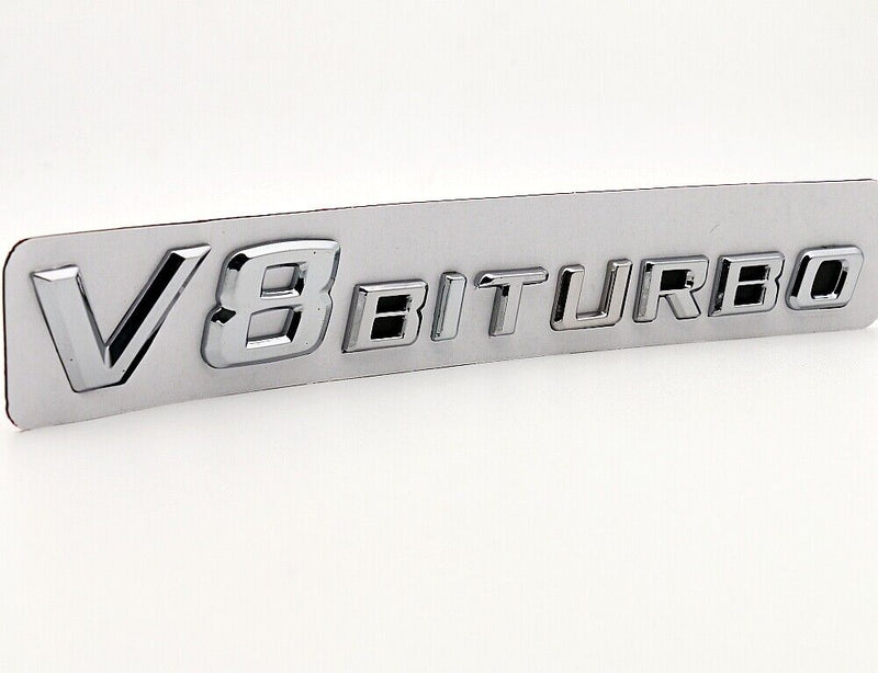 1?¨¢Chrome Side Fender Sticker Emblem Badge OEM V8 BITURBO For All Mercedes-Benz