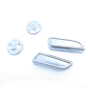 Silver Aluminum Alloy Seat Adjust Button Switch Cover Trim for Tesla Model 3