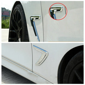 2 Pcs Chrome Side Marker Fender Air wing Vent Trim For BMW 3' 2013-2016