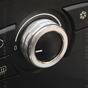 2Pcs AC Climate Control Radio Volume Knob Ring Covers Silver For BMW E90 E91