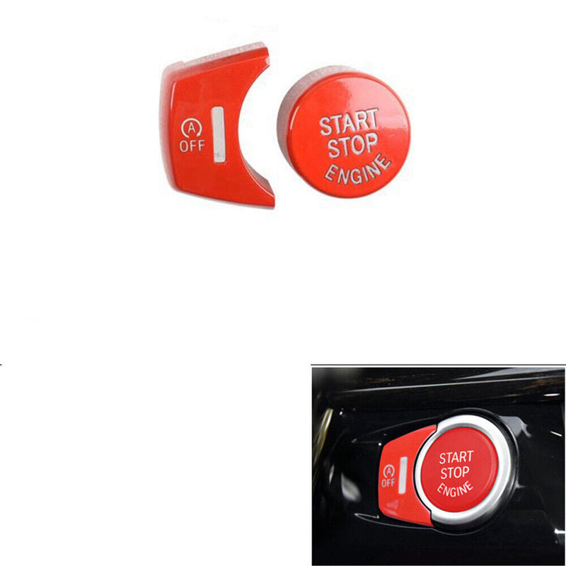 Red Engine Start Stop Button Cover Kit for BMW 2014-2018 X5 F15 2015-2018 X6 F16