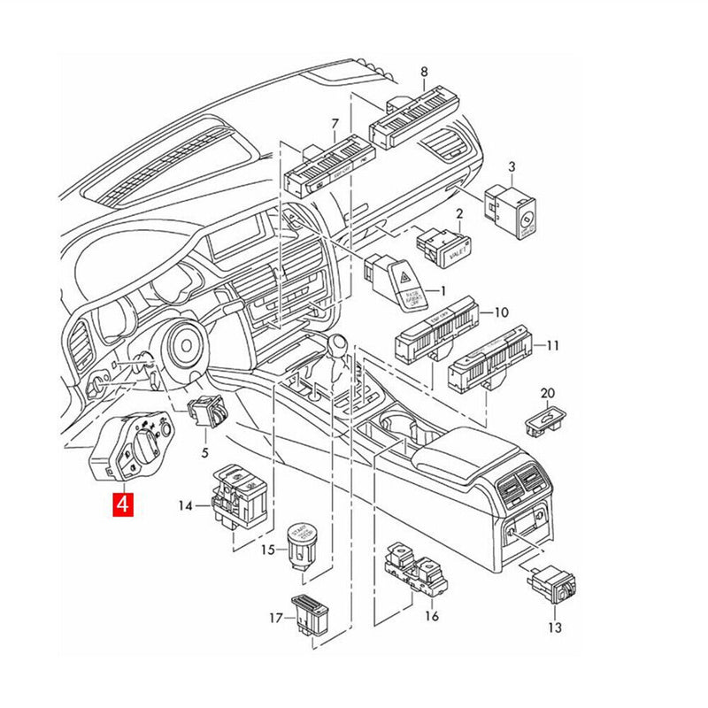 Mutiple AUTO HeadLight Switch 8K0941531AS for Audi A4 A5 S4 S5 Q5