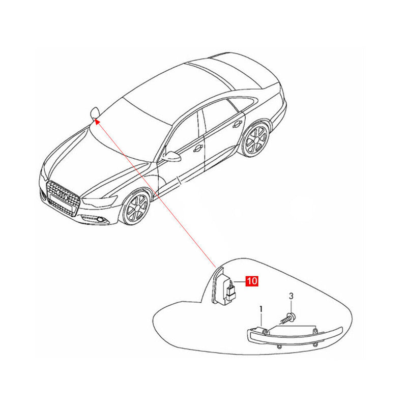 Right Mirror Warning Display Lane Change Assit Light for Audi 2007-2015 Q7